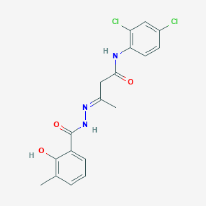 molecular formula C18H17Cl2N3O3 B15020781 (3E)-N-(2,4-dichlorophenyl)-3-{2-[(2-hydroxy-3-methylphenyl)carbonyl]hydrazinylidene}butanamide 