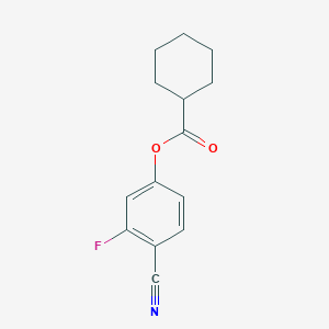 molecular formula C14H14FNO2 B1502079 Cyclohexanecarboxylic acid 4-cyano-3-fluorophenyl ester 