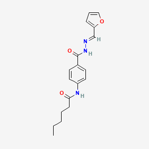 N-(4-{[(2E)-2-(furan-2-ylmethylidene)hydrazinyl]carbonyl}phenyl)hexanamide