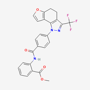 methyl 2-({4-[3-(trifluoromethyl)-4,5-dihydro-1H-furano[2,3-g]indazolyl]phenyl}carbonylamino)benzoate