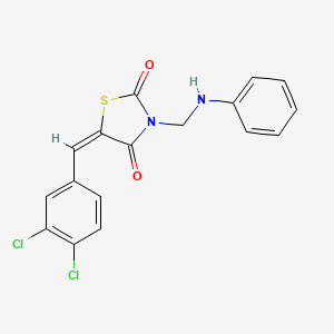 (5E)-5-(3,4-dichlorobenzylidene)-3-[(phenylamino)methyl]-1,3-thiazolidine-2,4-dione