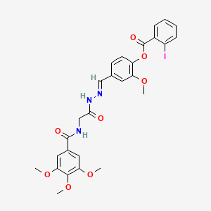 2-Methoxy-4-[(E)-({2-[(3,4,5-trimethoxyphenyl)formamido]acetamido}imino)methyl]phenyl 2-iodobenzoate