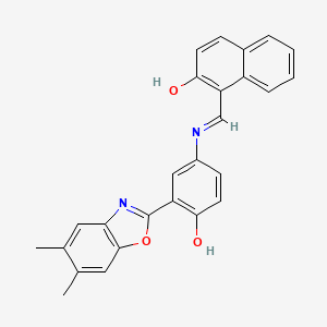 1-[(E)-{[3-(5,6-dimethyl-1,3-benzoxazol-2-yl)-4-hydroxyphenyl]imino}methyl]naphthalen-2-ol