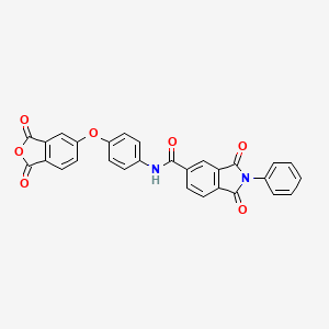 N-{4-[(1,3-dioxo-1,3-dihydro-2-benzofuran-5-yl)oxy]phenyl}-1,3-dioxo-2-phenyl-2,3-dihydro-1H-isoindole-5-carboxamide