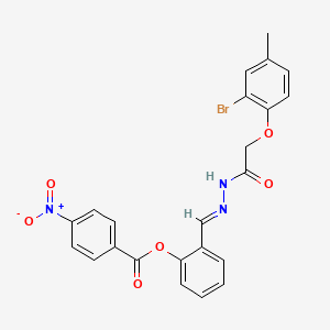 2-[(E)-{2-[(2-bromo-4-methylphenoxy)acetyl]hydrazinylidene}methyl]phenyl 4-nitrobenzoate