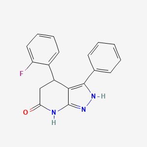 molecular formula C18H14FN3O B15020985 4-(2-fluorophenyl)-3-phenyl-2,4,5,7-tetrahydro-6H-pyrazolo[3,4-b]pyridin-6-one 