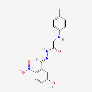 N'-[(1E)-(5-hydroxy-2-nitrophenyl)methylene]-2-[(4-methylphenyl)amino]acetohydrazide