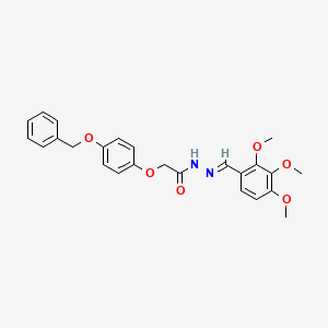 molecular formula C25H26N2O6 B15021015 2-[4-(benzyloxy)phenoxy]-N'-[(E)-(2,3,4-trimethoxyphenyl)methylidene]acetohydrazide 