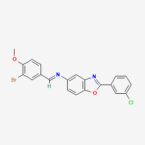 N-[(E)-(3-bromo-4-methoxyphenyl)methylidene]-2-(3-chlorophenyl)-1,3-benzoxazol-5-amine