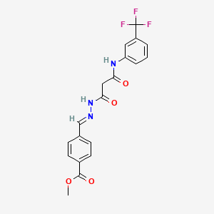 Methyl 4-[(E)-[(2-{[3-(trifluoromethyl)phenyl]carbamoyl}acetamido)imino]methyl]benzoate