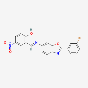 2-[(E)-{[2-(3-bromophenyl)-1,3-benzoxazol-6-yl]imino}methyl]-4-nitrophenol