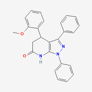 molecular formula C25H21N3O2 B15021050 4-(2-methoxyphenyl)-1,3-diphenyl-4,5-dihydro-1H-pyrazolo[3,4-b]pyridin-6-ol 