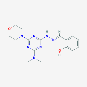 2-[(E)-{2-[4-(dimethylamino)-6-(morpholin-4-yl)-1,3,5-triazin-2-yl]hydrazinylidene}methyl]phenol