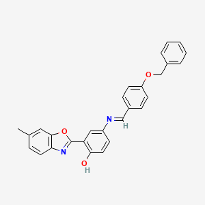 4-({(Z)-[4-(benzyloxy)phenyl]methylidene}amino)-2-(6-methyl-1,3-benzoxazol-2-yl)phenol