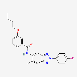 molecular formula C24H23FN4O2 B15021124 3-butoxy-N-[2-(4-fluorophenyl)-6-methyl-2H-1,2,3-benzotriazol-5-yl]benzamide 