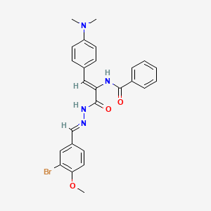 molecular formula C26H25BrN4O3 B15021149 N-{(1Z)-3-[(2E)-2-(3-bromo-4-methoxybenzylidene)hydrazinyl]-1-[4-(dimethylamino)phenyl]-3-oxoprop-1-en-2-yl}benzamide 