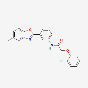 molecular formula C23H19ClN2O3 B15021183 2-(2-chlorophenoxy)-N-[3-(5,7-dimethyl-1,3-benzoxazol-2-yl)phenyl]acetamide 