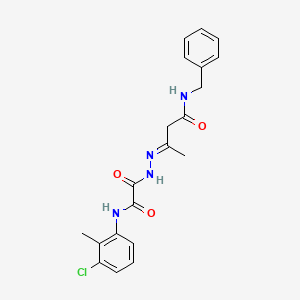 molecular formula C20H21ClN4O3 B15021188 (3E)-N-benzyl-3-(2-{[(3-chloro-2-methylphenyl)amino](oxo)acetyl}hydrazinylidene)butanamide 