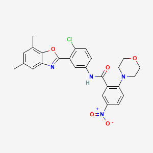 N-[4-chloro-3-(5,7-dimethyl-1,3-benzoxazol-2-yl)phenyl]-2-(morpholin-4-yl)-5-nitrobenzamide