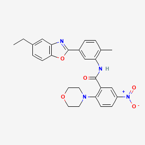 N-[5-(5-ethyl-1,3-benzoxazol-2-yl)-2-methylphenyl]-2-(morpholin-4-yl)-5-nitrobenzamide