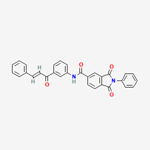 1,3-dioxo-2-phenyl-N-{3-[(2E)-3-phenylprop-2-enoyl]phenyl}-2,3-dihydro-1H-isoindole-5-carboxamide