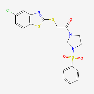 2-[(5-Chloro-1,3-benzothiazol-2-yl)sulfanyl]-1-[3-(phenylsulfonyl)imidazolidin-1-yl]ethanone