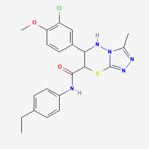 molecular formula C21H22ClN5O2S B15021252 6-(3-chloro-4-methoxyphenyl)-N-(4-ethylphenyl)-3-methyl-6,7-dihydro-5H-[1,2,4]triazolo[3,4-b][1,3,4]thiadiazine-7-carboxamide 