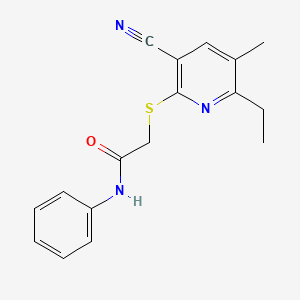 2-[(3-cyano-6-ethyl-5-methylpyridin-2-yl)sulfanyl]-N-phenylacetamide