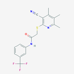 2-[(3-cyano-4,5,6-trimethylpyridin-2-yl)sulfanyl]-N-[3-(trifluoromethyl)phenyl]acetamide