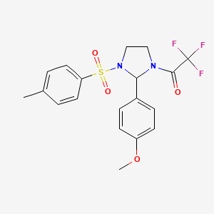 2,2,2-Trifluoro-1-{2-(4-methoxyphenyl)-3-[(4-methylphenyl)sulfonyl]imidazolidin-1-yl}ethanone