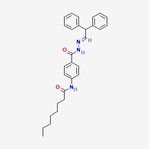 molecular formula C29H33N3O2 B15021311 N-(4-{N'-[(1E)-2,2-Diphenylethylidene]hydrazinecarbonyl}phenyl)octanamide 