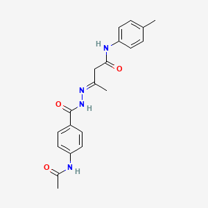 molecular formula C20H22N4O3 B15021315 (3E)-3-(2-{[4-(acetylamino)phenyl]carbonyl}hydrazinylidene)-N-(4-methylphenyl)butanamide 