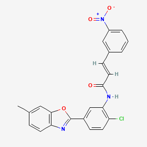 molecular formula C23H16ClN3O4 B15021331 (2E)-N-[2-chloro-5-(6-methyl-1,3-benzoxazol-2-yl)phenyl]-3-(3-nitrophenyl)prop-2-enamide 