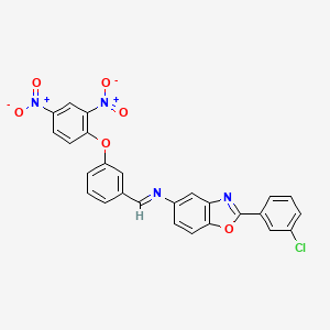 molecular formula C26H15ClN4O6 B15021355 2-(3-chlorophenyl)-N-{(E)-[3-(2,4-dinitrophenoxy)phenyl]methylidene}-1,3-benzoxazol-5-amine 