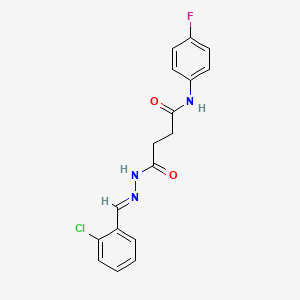 molecular formula C17H15ClFN3O2 B15021397 4-[(2E)-2-(2-chlorobenzylidene)hydrazinyl]-N-(4-fluorophenyl)-4-oxobutanamide 