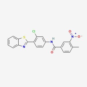 molecular formula C21H14ClN3O3S B15021405 N-[4-(1,3-benzothiazol-2-yl)-3-chlorophenyl]-4-methyl-3-nitrobenzamide 