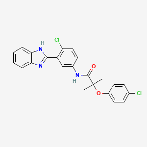 molecular formula C23H19Cl2N3O2 B15021437 N-[3-(1H-benzimidazol-2-yl)-4-chlorophenyl]-2-(4-chlorophenoxy)-2-methylpropanamide 