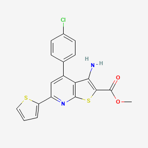 Methyl 3-amino-4-(4-chlorophenyl)-6-(thiophen-2-yl)thieno[2,3-b]pyridine-2-carboxylate