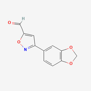 molecular formula C11H7NO4 B1502146 3-Benzo[1,3]dioxol-5-YL-isoxazole-5-carbaldehyde CAS No. 808739-26-6