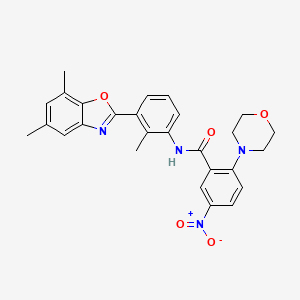 N-[3-(5,7-dimethyl-1,3-benzoxazol-2-yl)-2-methylphenyl]-2-(morpholin-4-yl)-5-nitrobenzamide