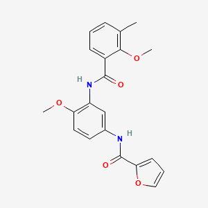 molecular formula C21H20N2O5 B15021484 N-(4-methoxy-3-{[(2-methoxy-3-methylphenyl)carbonyl]amino}phenyl)furan-2-carboxamide 