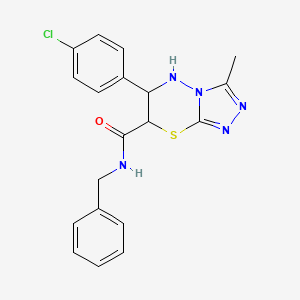 molecular formula C19H18ClN5OS B15021488 N-benzyl-6-(4-chlorophenyl)-3-methyl-6,7-dihydro-5H-[1,2,4]triazolo[3,4-b][1,3,4]thiadiazine-7-carboxamide 