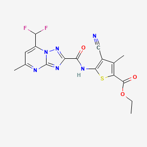 Ethyl 4-cyano-5-({[7-(difluoromethyl)-5-methyl[1,2,4]triazolo[1,5-a]pyrimidin-2-yl]carbonyl}amino)-3-methylthiophene-2-carboxylate