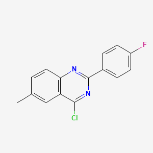 molecular formula C15H10ClFN2 B1502151 4-Chloro-2-(4-fluorophenyl)-6-methylquinazoline CAS No. 885277-38-3
