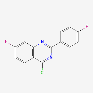 molecular formula C14H7ClF2N2 B1502153 4-Chloro-7-fluoro-2-(4-fluorophenyl)quinazoline CAS No. 885277-44-1