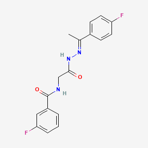 3-Fluoro-N-({N'-[(1E)-1-(4-fluorophenyl)ethylidene]hydrazinecarbonyl}methyl)benzamide