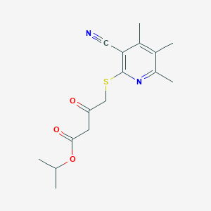 molecular formula C16H20N2O3S B15021549 Propan-2-yl 4-[(3-cyano-4,5,6-trimethylpyridin-2-yl)sulfanyl]-3-oxobutanoate 