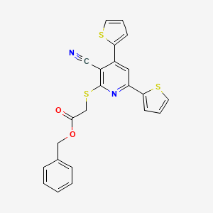 Benzyl {[3-cyano-4,6-di(thiophen-2-yl)pyridin-2-yl]sulfanyl}acetate