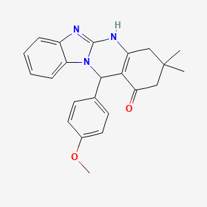 12-(4-methoxyphenyl)-3,3-dimethyl-3,4,5,12-tetrahydrobenzimidazo[2,1-b]quinazolin-1(2H)-one