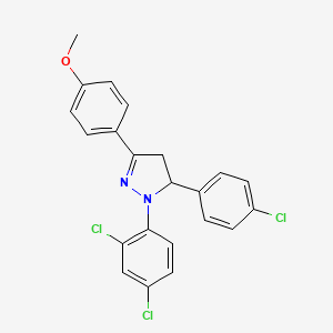 5-(4-chlorophenyl)-1-(2,4-dichlorophenyl)-3-(4-methoxyphenyl)-4,5-dihydro-1H-pyrazole